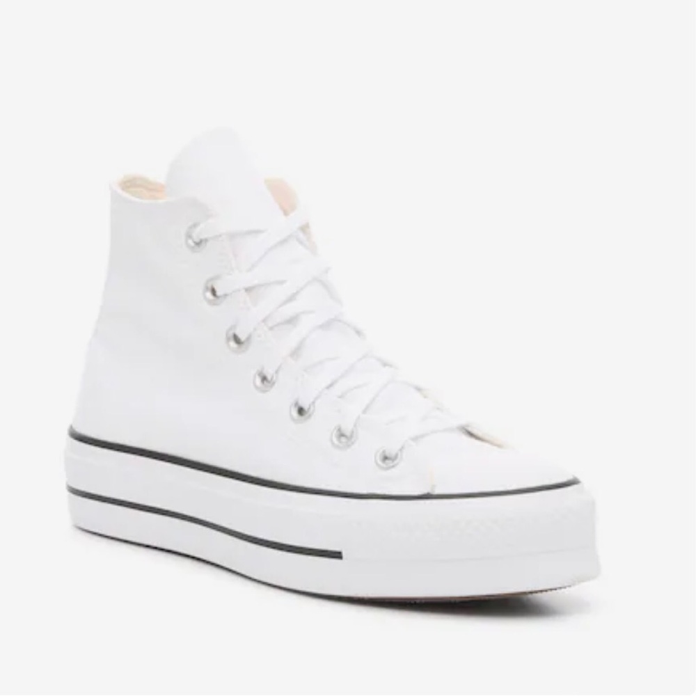 White Platform High-Top Converse